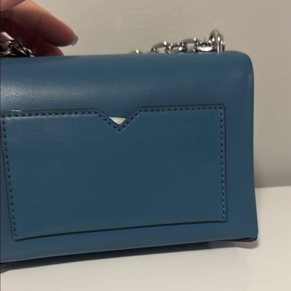 Michael Kors Blue Crossbody Bag with Chain Strap - Picture 5 of 5